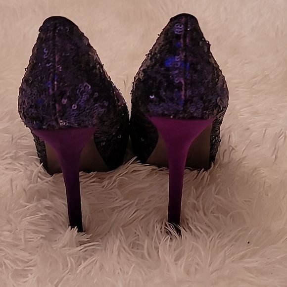 Steve Madden Bitter Purple Sequin Heels - Picture 8 of 16